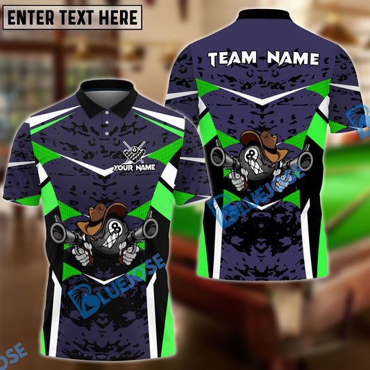 BlueJose Billiards Ball 8 Cowboy Gunslinger Personalized Name, Team Name Unisex Shirt (4 Colors)