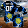 BlueJose Lightning Softball Jersey, Custom Name & Team Number 3D Shirt (4 Colors)