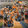 BlueJose Bowling And Pins Tiger Power Blast Customized Name, Team Name 3D Shirt (4 Colors)