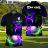BlueJose Water Wolf & Fire Wolf Pattern Golf Shirt – Lightning 3D Design with Custom Name & Team (4 Colors)