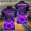 BlueJose Bowling & Pins Dark Dragon Lava Strike Customized Name, Team Name 3D Shirt (4 Colors)