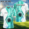 BlueJose Golf Fire Smoke Bling Customized Name, Team Name 3D Shirts (6 Colors)