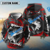Bluejose Walleye Fishing Red Gray Spinning Pattern Custom Name Windbreaker Jacket