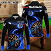 BlueJose Blue Fire Darts Personalized Name, Team Name Shirt