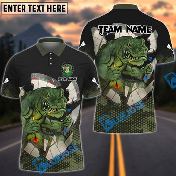 BlueJose Darts Crocodile Dartboard Broken Personalized Name And Team Name Shirt
