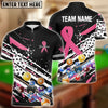 BlueJose Billiards Breast Cancer Awareness American Flag Customized Name 3D Shirts