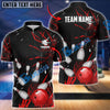 BlueJose Bowling And Pins Break Glass Pattern Customized Name 3D Shirt (5 Colors)
