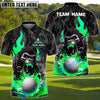 BlueJose Flaming Gorilla Golf Polo Shirt, Customized Name, Team Name 3D Shirts (4 Colors)