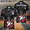 BlueJose Bowling And Pins Wolf Attack Dark Fury Customized Name, Team Name 3D Shirt (4 Colors)