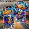 BlueJose Bowling And Pins Urban Graffiti Cool Skeleton Customized Name, Team Name 3D Shirt (4 Colors)