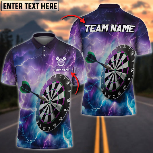 BlueJose Purple Thunder Lightning Darts Personalized Name Shirt