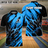 BlueJose Bowling And Pins Color Paint Customized Name, Team Name 3D Shirt (4 Colors)