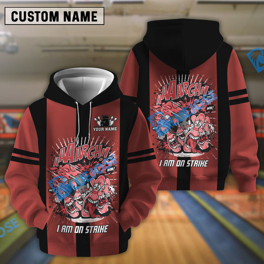 BlueJoses Bowling I Am On Strike Personalized Name3D Shirt