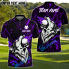 BlueJose Wildfire Wolf Swing Golf Shirt, Customized Name & Team Name 3D Shirts (4 Colors)