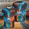 BlueJose Bowling Water Dragon & Fire Dragon Customized Name, Team Name 3D Shirt For Kids