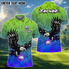 BlueJose Flaming Swing Eagle Golf Shirt, Customized Name & Team Name 3D Shirts (4 Colors)
