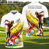 BlueJose Splash Swing Golf Polo Shirt, Customized Name & Team Name 3D Shirts (4 Colors)