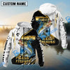 Bluejose Bass Fishing Hook Graphic & Jumping Fish Art Custom Name & Team Name 3D Shirts