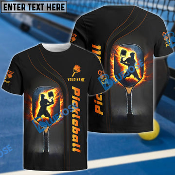 Custom Pickleball T Shirt, Crazy Pickleball Fire Effect, Gifts For Pickleball Players