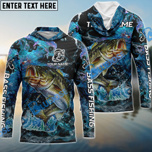 Bluejose Bass Fishing Blue Fishing Skin Pattern Name & Team Name 3D Shirts