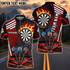 BlueJose Darts Dartboard Flame Hitting Target Personalized Name, Team Name Shirt (4 Colors)