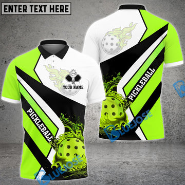 BlueJose Pickleball Fire Water Flow Personalized Name, Team Name Unisex Shirt (4 Colors)