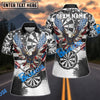 BlueJose Darts Grunge Eagle American Flag Black White Personalized Name, Team Name Shirt
