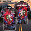 BlueJose Darts Thunder Hexagon Pattern Personalized Name, Team Name Shirt (4 Colors)