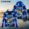 Bluejose Bass Fishing Blue Galaxy Custom Name Fishing Windbreaker Jacket