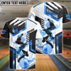 BlueJose Bowling And Pins Premium Royal Color Customized Name 3D Shirt (4 Colors)