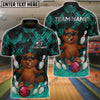 BlueJose Bowling And Pins Funny Happy Beaver Customized Name, Team Name 3D Shirt (4 Colors)