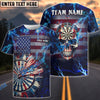 BlueJose Darts American Flag Thunder Skull Personalized Shirt