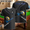 BlueJose Billiards Ball 9 Deep Fantasy Personalized Name, Team Name Shirt For Kids (4 Colors)