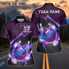 BlueJose Bowling And Pins Thunder Strike Down Customized Name Shirt For Women (6 Colors)