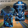 BlueJose Bowling And Pins Fantasy Knight Thunder Lightning Pattern Customized Name 3D Shirt (4 Colors)
