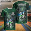 BlueJose Bowling Odin Rune Lightning Graphic Customized Name, Team Name 3D Shirt (4 Colors)