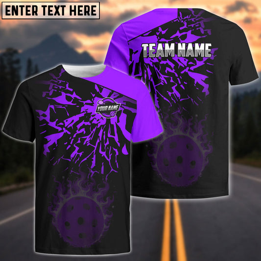 BlueJose Pickleball Fire Thunder Personalized Name, Team Name Unisex Shirt (4 Colors)