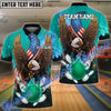 BlueJose Bowling And Pins USA Eagle Flag Multicolor Customized Name 3D Shirt (4 Colors)