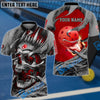 BlueJose Pickleball 3D Red Skull Personalized Unisex Shirt