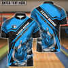 BlueJose Bowling And Pins Flame Smoke Premium Customized Name 3D Shirt (4 Colors)