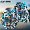 Bluejose Catfish Fishing American Flag Light Blue Camo Custom Name Windbreaker Jacket