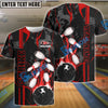 BlueJose Bowling And Pins Strike The Blood Multicolor Customized Name 3D Shirt (4 Colors)