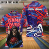 BlueJose Bowling Grim Reaper Game Over Customized Name, Team Name 3D Shirt (4 Colors)