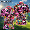 BlueJose Golf Funny Skull Colorful Graffiti Customized Name, Team Name 3D Shirts (4 Colors)