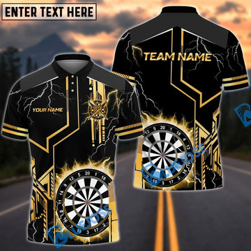 BlueJose Darts Game Lightning Target Personalized Name, Team Name Shirt (4 Colors)