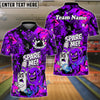 BlueJose Bowling Spare Me Cartoon Fire Burst  Customized Name, Team Name 3D Shirt (4 Colors)