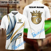 BlueJose Billiards Ball 8 White Gold Crown Personalized Name Shirt (4 Colors)