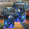 BlueJose Bowling And Pins Thunder Lightning Flame Eagle Customized Name, Team Name 3D Shirt (4 Colors)