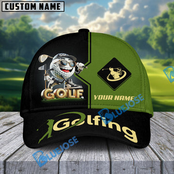 BlueJose Golf Swing Funny Golf Cap, Personalized Name Pattern 3D Classic Cap