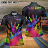 BlueJose Bowling And Pins Colorful Smoke Customized Name, Team Name 3D Shirt